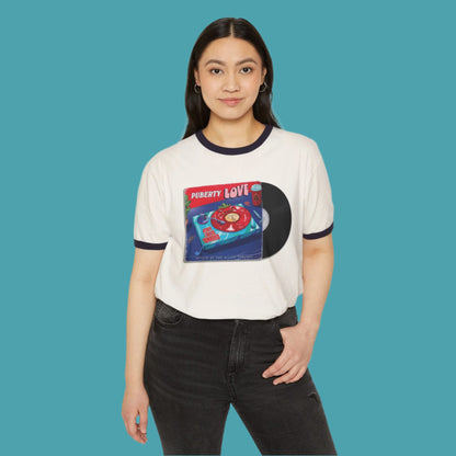 Attack of the Killer Tomatoes P. Love Album Cover Print - Ringer T-Shirt