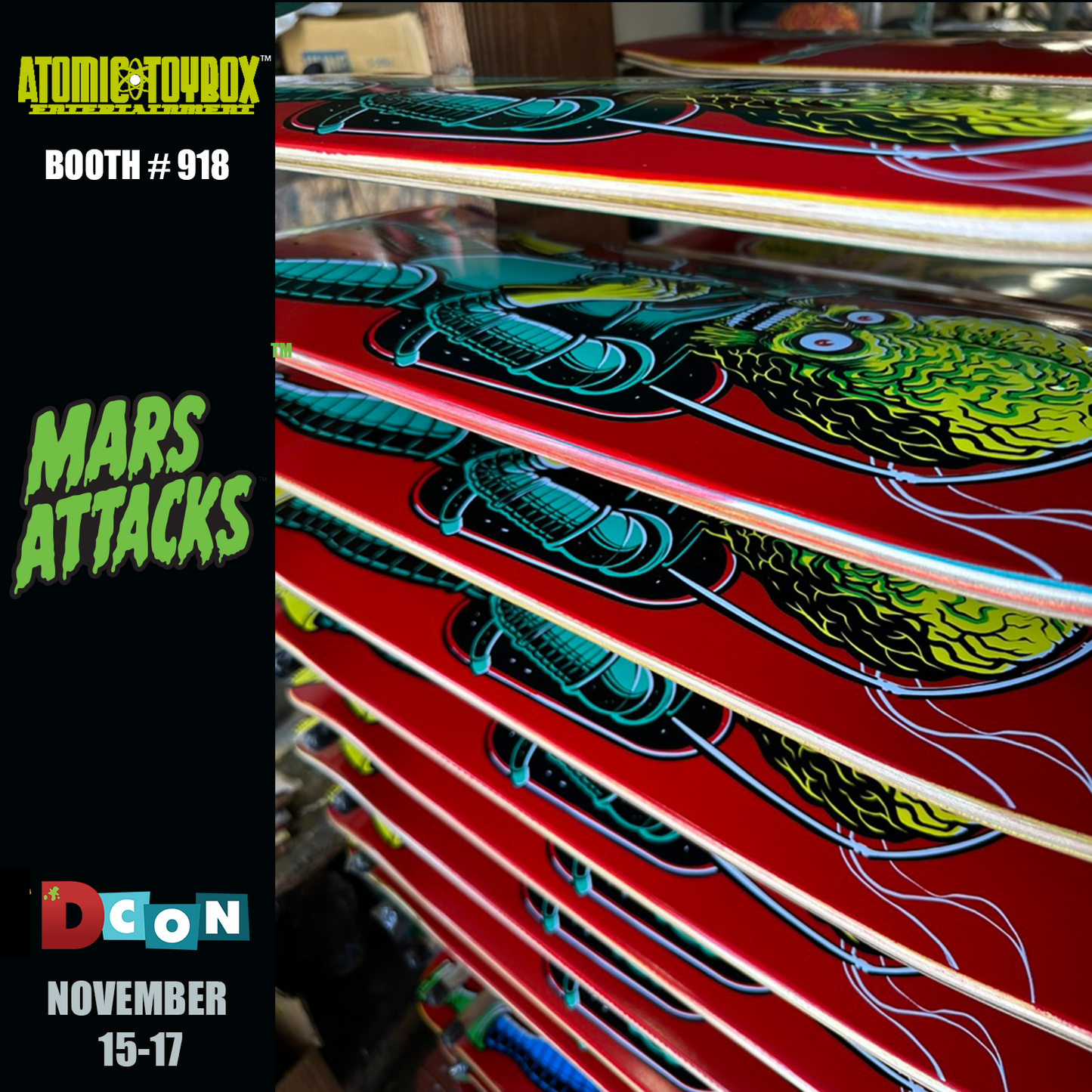 Mars Attacks Skate Deck by Tim Baron x Screaming Squeegees - YELLOW BOOTS