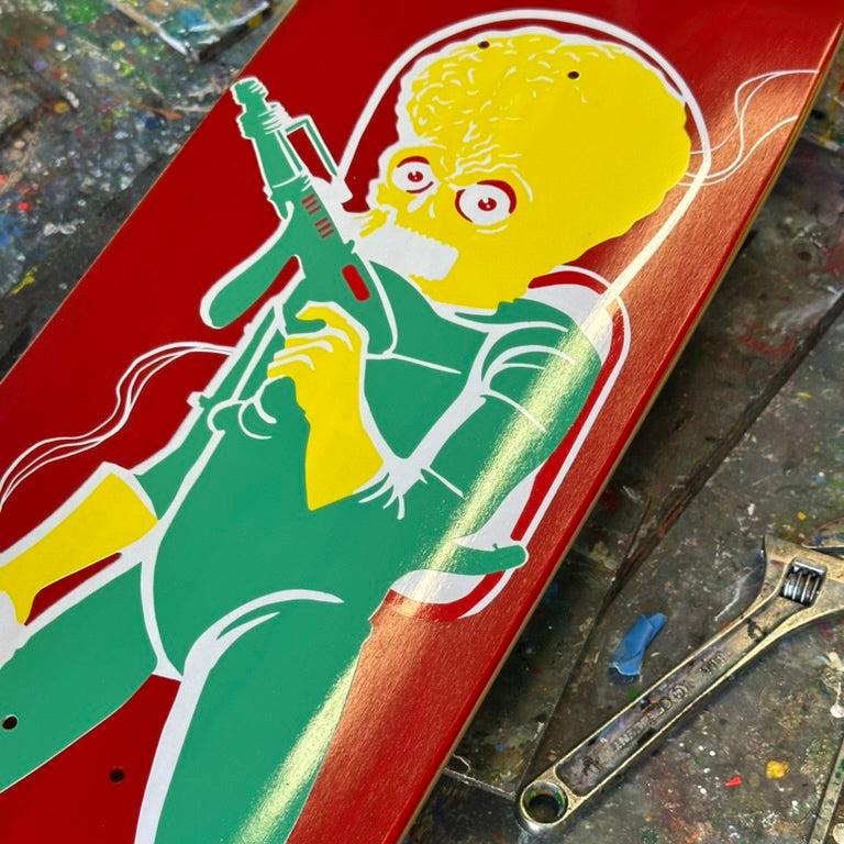 Mars Attacks Skate Deck by Tim Baron x Screaming Squeegees - YELLOW BOOTS