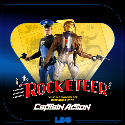 Captain Action Figure WITH The Rocketeer 1/6 Scale Uniform Set Bundle