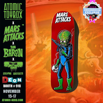 Mars Attacks Skate Deck by Tim Baron x Screaming Squeegees - GREEN BOOTS