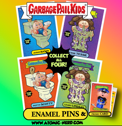 Garbage Pail Kids - SDCC Limited Edition Glow in the Dark Enamel Pin and Trading Card SET