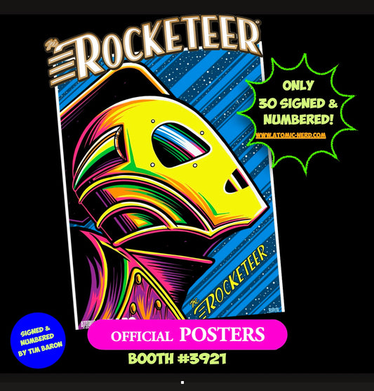 Rocketeer Poster  - Limited Edition Black Light Posters Signed and Numbered by Tim Baron