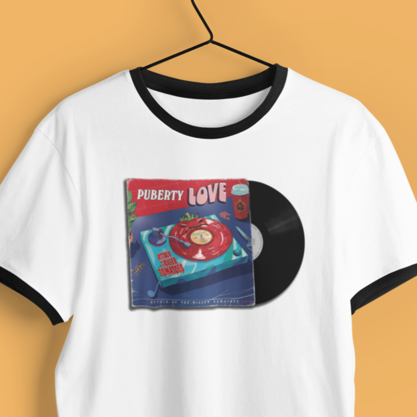 Attack of the Killer Tomatoes P. Love Album Cover Print - Ringer T-Shirt